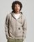 CONTRAST STITCH RELAXED ZIP HOODIE