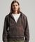 CONTRAST STITCH RELAXED ZIP HOODIE