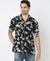OPEN COLLAR PRINT LINEN S/S SHIRT