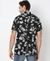 OPEN COLLAR PRINT LINEN S/S SHIRT