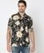 OPEN COLLAR PRINT LINEN S/S SHIRT