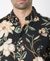 OPEN COLLAR PRINT LINEN S/S SHIRT