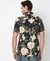 OPEN COLLAR PRINT LINEN S/S SHIRT