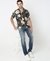 OPEN COLLAR PRINT LINEN S/S SHIRT