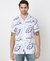 OPEN COLLAR PRINT LINEN S/S SHIRT