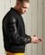 BLACKOUT LEATHER MIX BOMBER JACKET