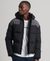 HOODED BOX QUILT PUFFER JACKET