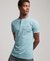 ORGANIC COTTON VINTAGE LOGO EMBROIDERED HENLEY TOP