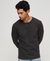 RELAXED FIT WAFFLE COTTON HENLEY TOP