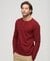 RELAXED FIT WAFFLE COTTON HENLEY TOP