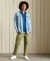 ORGANIC COTTON EMBROIDERED HENLEY SWEATSHIRT