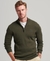 ORGANIC COTTON EMBROIDERED HENLEY SWEATSHIRT