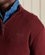ORGANIC COTTON EMBROIDERED HENLEY SWEATSHIRT