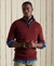 ORGANIC COTTON EMBROIDERED HENLEY SWEATSHIRT