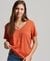SLUB EMBROIDERED V-NECK T-SHIRT