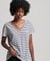 SLUB EMBROIDERED V-NECK T-SHIRT