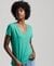 SLUB EMBROIDERED V-NECK T-SHIRT