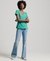 SLUB EMBROIDERED V-NECK T-SHIRT