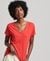 SLUB EMBROIDERED V-NECK T-SHIRT