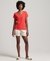 SLUB EMBROIDERED V-NECK T-SHIRT