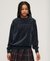 VELOUR GRAPHIC BOXY CREW SWEATSHIRT