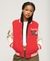 COLLEGE SCRIPTED JERSEY BOMBER JACKET
