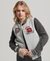 COLLEGE SCRIPTED JERSEY BOMBER JACKET