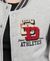 COLLEGE SCRIPTED JERSEY BOMBER JACKET