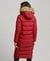 FAUX FUR HOODED LONGLINE PUFFER COAT