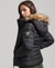 FAUX FUR SHORT HOODED PUFFER JACKET