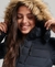 FAUX FUR SHORT HOODED PUFFER JACKET