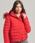 FAUX FUR SHORT HOODED PUFFER JACKET