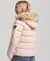 FAUX FUR SHORT HOODED PUFFER JACKET