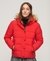 FAUX FUR SHORT HOODED PUFFER JACKET
