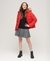 FAUX FUR SHORT HOODED PUFFER JACKET