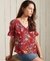 SHORT SLEEVE TEXTURED LACE TOP