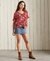 SHORT SLEEVE TEXTURED LACE TOP