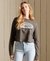BOHO GRAPHIC CROPPED LONG-SLEEVED TOP