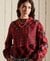 LONG SLEEVE WOVEN CHECKED TOP