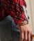 LONG SLEEVE WOVEN CHECKED TOP