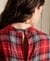 LONG SLEEVE WOVEN CHECKED TOP