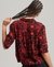 HALF-LENGTH SLEEVE WOVEN TOP