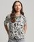HALF-LENGTH SLEEVE WOVEN TOP