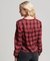 RUFFLE TRIM LONG SLEEVE CHECK SHIRT