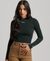 RIBBED LONG SLEEVE EMBROIDERED FITTED TOP