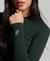 RIBBED LONG SLEEVE EMBROIDERED FITTED TOP