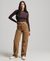 RIBBED LONG SLEEVE EMBROIDERED FITTED TOP