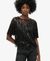 SHEER SHORT SLEEVE SEQUIN TOP
