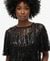 SHEER SHORT SLEEVE SEQUIN TOP
