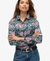 SHEER LUREX PRINTED BLOUSE